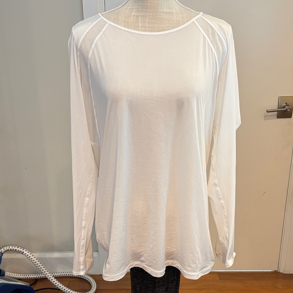Lululemon White Draped Open Back Yoga Top - Size 12 - Rare